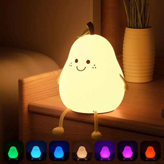 Pear Night Lamp Rechargeable Silicone Pear Night Lamp
