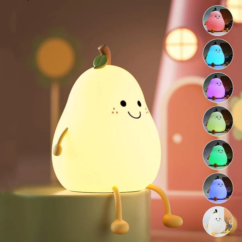 Pear Night Lamp Rechargeable Silicone Pear Night Lamp