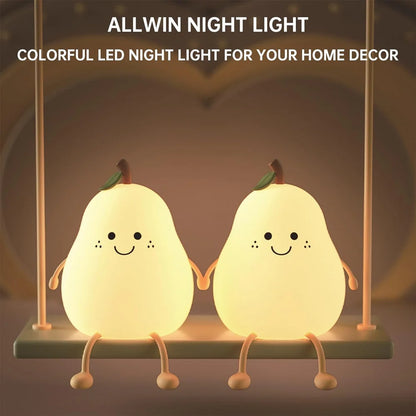 Pear Night Lamp Rechargeable Silicone Pear Night Lamp