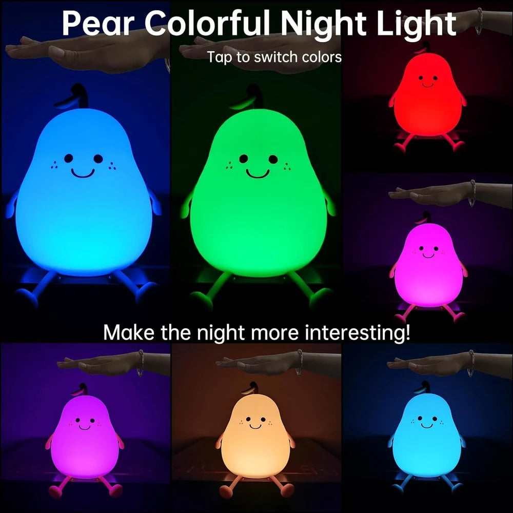 Pear Night Lamp Rechargeable Silicone Pear Night Lamp