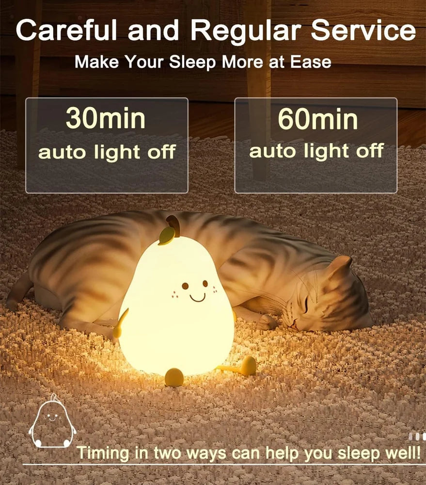 Pear Night Lamp Rechargeable Silicone Pear Night Lamp