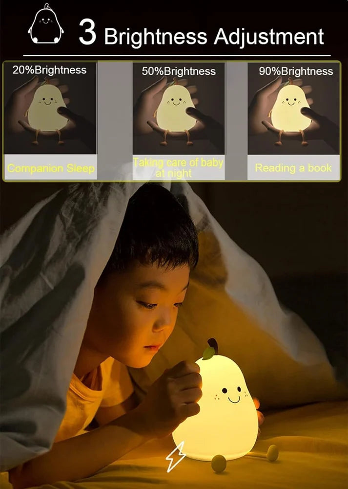 Pear Night Lamp Rechargeable Silicone Pear Night Lamp