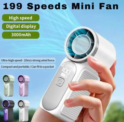 Handheld Mini Turbo Rechargeable Fan, 5 inch